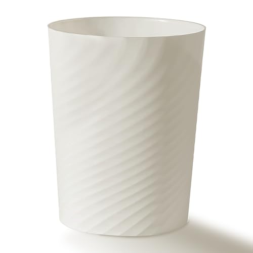 Image of Decorluxes Bedroom or Office 1.8 Gallon White Plastic Waste Can for Bathroom or Bedroom (White)
