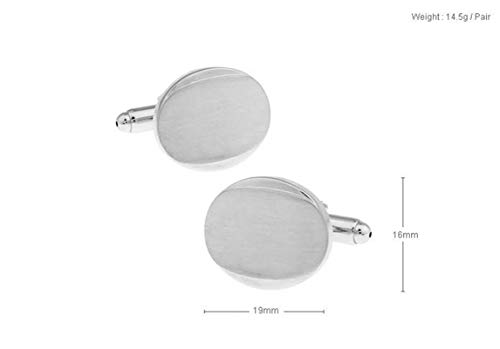 Mancuernillas vintage Daesar para hombre ovaladas plata miniatura 5