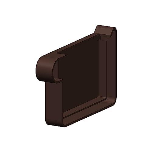 4Home&Garden | Einzelteile Dachrinnensystem RG 70 Typ 200 Fallrohr DN 60 | Kunststoff PVC Braun | Verbinder Stutzen Rinnenhalter (Endkappe Links)