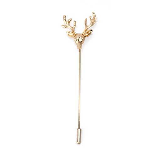 Image of wynameleri Men's Metalic Brooches and Pins, Gold Lapel Pin for Men, Shirt Stud Flower Deer Feather Pins