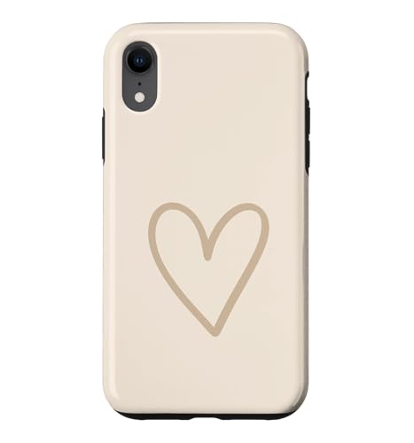 �����ȃn�[�g��`���O���t�B�b�N - �x�[�W�� �X�}�z�P�[�X iPhone XR �p