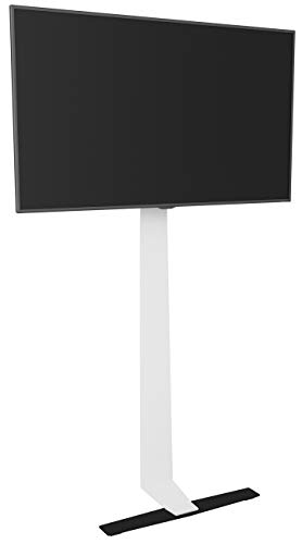 AVF FL601LT Against the Wall Standing TV Mount – Fits up to 80 TVs (60kg Max) – White & Black Freestanding Tilt Bracket – Cable Management – Easy to Install – Ideal for Renters