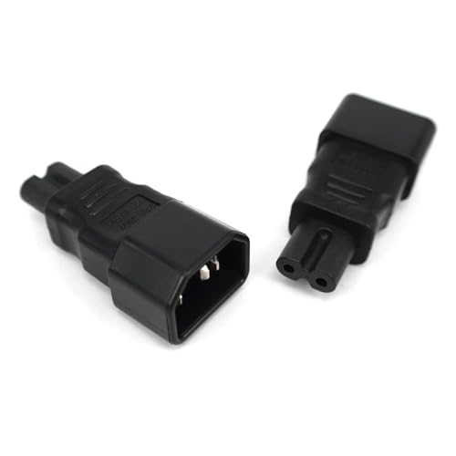 Adaptador IEC C14 a C7 y C13 a C8 enchufe de conversión de PVC negro