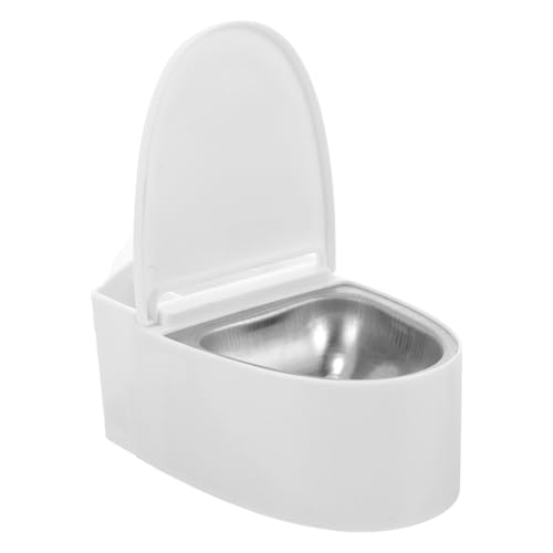 HEALEEP Cenicero de Pared para Baño sin Perforaciones Tapa, Diseño Original Forma Inodoro, Plástico y Acero Inoxidable, Accesorio Práctico para Oficina y Hogar, Decoración Funcional