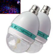 SUPERMALL Diwali Colourful Magic DJ Laser Light Lighting Disco Party Bulb 360 Rotate 3W - Pack of 2