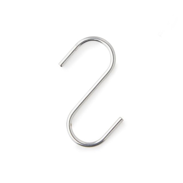 New HD S Hooks Stainless Steel Kitchen Meat Pan Utensil Clothes Hanger Hanging UK in 3 Sizes (10, Large (120mm(H) x 4.9mm))