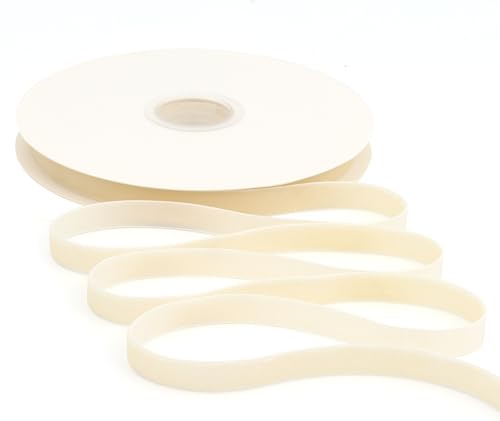 RIUNBB Ivory Velvet Ribbon 3/8 Inch X 12 Yards Christmas Ribbon for Gift Wrapping Christmas Ornaments Crafts Home Dcor