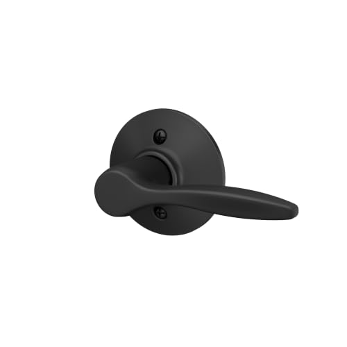 Image of SCHLAGE Delfayo Non-Turning Dummy Door Handle, Left Handed, Matte Black | Non-turning dummy lever door handle with no latch or lock, Decorative pull, One sided, Easy to install, Certified durability