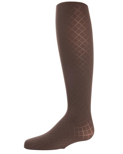 MeMoi Girls' Double Diamond Opaque Nylon Tights2