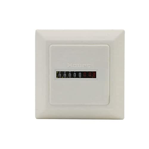 Plmvhpb HM-1 Minuterie Compteur Carré Numérique 0-99999.99 Jauge 0.3W AC220-240V / 50Hz AC Compteur Horaire Accessoire Blanc