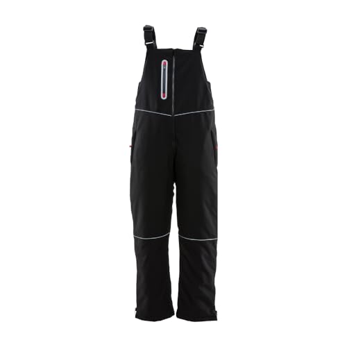 RefrigiWear Insulated Softshell Bib Overalls - 20°F Warmth & Womens Coveralls - Wind & Water-Resistant - Black - Small