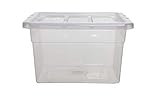 2 X 40cm Spacemaster Maxi Clear 20 Litre Storage Box with Lid - 40 x 33 x 25