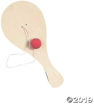 Miniatura 2 de Fun Express Juego de 12 juegos clásicos de pelota de remo de madera con cuerda para niños, recuerdos de fiesta de nostalgia retro de los años 90