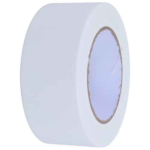 Warmhm Ruban Adhésif Toilé Mat Blanc 5 CM X 27 M Ruban Adhésif Industriel Résistant pour Sol et Moquette Déchirure Facile Rouleau Multifonction pour Réparation et Fixation