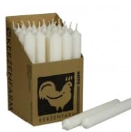 Kerzenfarm Hahn Stearin Taper Candle, Pack of 25 (White)