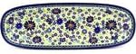 Polmedia Polish Pottery Platter 17-inch - Blue Summer Garden Pattern Handmade in Boleslawiec Poland + Certificate of Authenticity