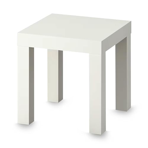 Home Stuff Classic Design Side Table - Light Weight, Small Square, 35x35 CM (White) For Office & Living Room
