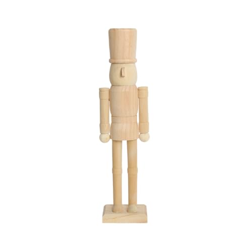 PE Nussknacker Holzfigur Unbemalt 38 cm - Großes DIY Bastelset zum...