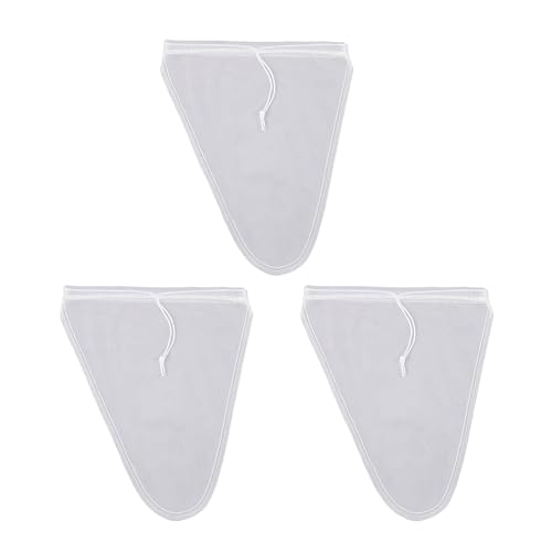 3 bolsas de filtro en forma de V, bolsas de filtro fino, bolsas de leche de nueces, filtro de yogur, filtro de leche de nueces, paño de filtro multiusos