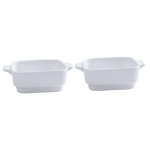 OQHAIR 2 Pcs Ceramic Bakeware Bread Oven Mini Saucepan Nonstick Frying Pan Baking Loaf Pan Pasta Bowls Ceramic Oven Tray Kitchen Supply Baking Plate Baking Tray Large Snack Plate Pudding