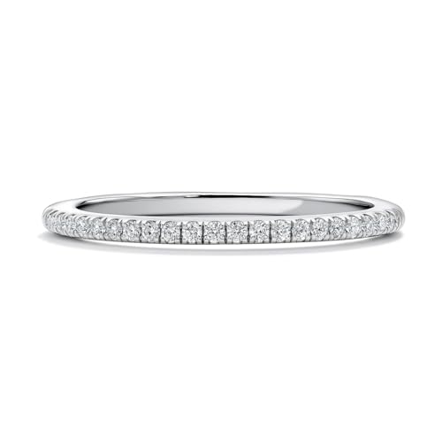 BERRICLE Sterling Silver Wedding Rings Stackable Half Eternity Band Ring for Women, Micro Pave Set Round Cut Cubic Zirconia CZ2