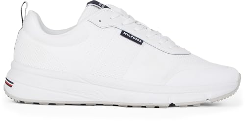 Tommy Hilfiger Uomo Sneakers Running Lightweight Modern Knit Scarpe, Bianco (White), 43 - Immagine 4