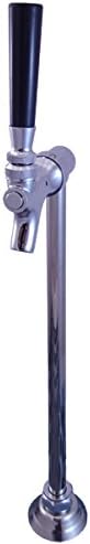 Upright Slim Chrome Beverage Tower, Kegerator, Countertop, All SS304 Contact - Single Faucet,Silver