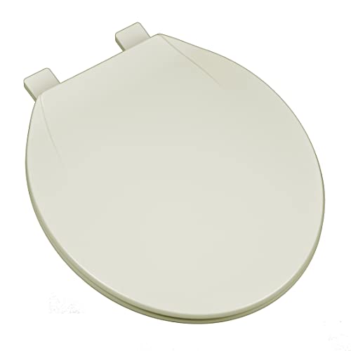 Bath Décor 2Q1R4-02 Deluxe Plastic Toilet Seat with Vari-Adjust Lok-Down Hinge, Round, Biscuit/Linen
