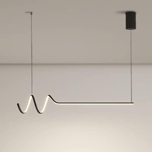 Suspension longue en spirale métal noir et silicone pour un éclairage moderne