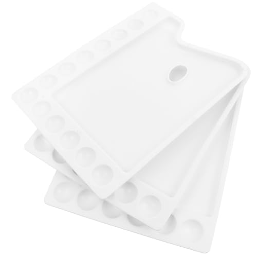 Paletas de plástico de 13 compartimentos para mezclar pintura blanca en arte y manualidades