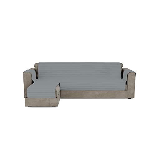 Housse de canapé pour protéger un angle réversible de 240 cm gris - 3