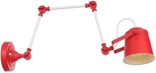 ZLLFHS Apliques de Pared LED industriales Ajustables, lámpara de Pared con Brazo oscilante, Foco de Lectura, Aplique de Pared de Metal de Color, iluminación para el hogar (Rojo)