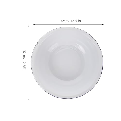 Bol pour mélanger la pâte en émail blanc grande capacité - 3