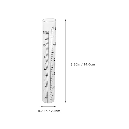 Garneck 2Pcs 5'' Rain Gauge Outdoor Rain Meter Laboratory Flat Replacement Tube for Plants Garden Replacement Tube Indoor Measure Gauge for Garden Accurate2