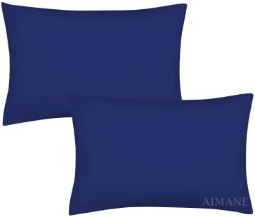 Pair of Housewife Pillowcases Plain Dyed Easy Care Percale Polycotton Bedroom Pillow Covers Soft Quality Blended Cotton (Black)