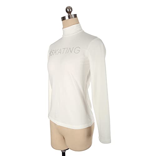 Tops de treinamento de patinação artística, estampa simples de strass adulto infantil elástico confo