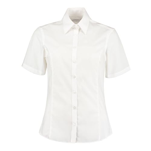 Kustom Kit Ladies Tailored Business Shirt White 18 UK - Short Sleeve Button Down