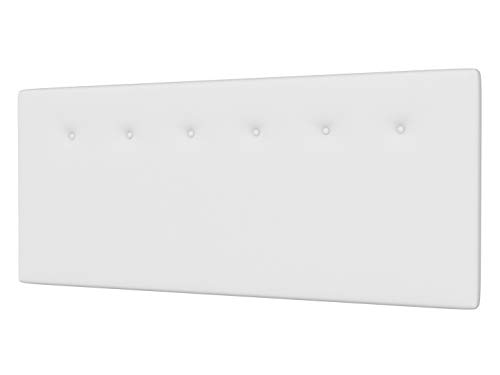 LA WEB DEL COLCHON - Cabecero tapizado Marco para Cama de 90 (100 x 70 cms) Blanco | Cabezal Cama | Cama Matrimonio | Cama Juvenil |