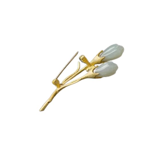 Broche ancienne Magnolia or et argent : l'accessoire rétro pour vos soirées