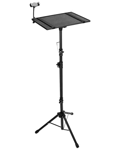 QWORK® Multifunktionaler Beamer Ständer Laptop Tablet Kamera Ständer - 58 bis 160cm Höhenverstellbar und 180° Winkelverstellbar - Klappbar und Stabil Stehpul Höhenverstellbar für Bühne und Studio