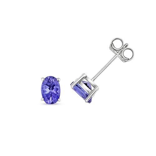 Boucles d'oreilles tanzanite femme or blanc pour illuminer vos tenues chic