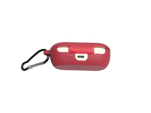 Image of OnePlus Buds Z 3D Protective Soft Silicone Full Protection Dust-Proof Shockproof Case Cover with Hook (Cover Only) (Garnet-Red)