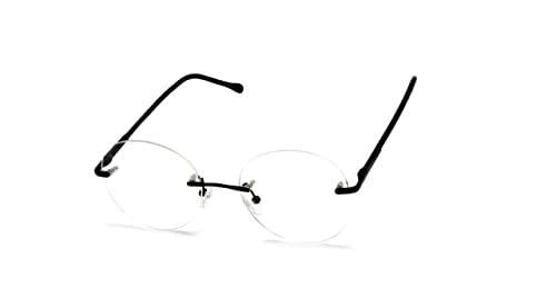 Óculos Armação Redondo Sem Aro Parafusado Feminino Metal Jc-9274 (Preto)