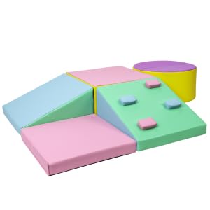 Image of GarveeLife Foam Climbing Blocks for Toddlers, Waterproof Toddler Climbing Toys, Baby Jungle Gym Indoor Lightweight, Easy to Clean Foam Play Gym 5PCS