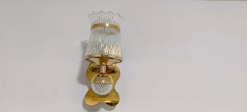 Image of Modern RGB Crystal with 3 Color LED Modes Gold Finish Decorative Night Light with Acrylic Shade Warm White, Cool White, Neutral White Luxury Bedside Lamp for Bedroom, Living Room