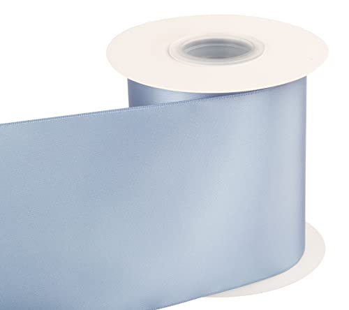 Double Faced Satin Ribbon, 100mm X 22M, Solid Polyester Craft Ribbon, Perfect for Gift Wrapping Crafts - Image 2