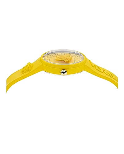 Versace Medusa Pop Collection Luxury Womens Watch Timepieces with a Yellow Strap, Case and Dial2