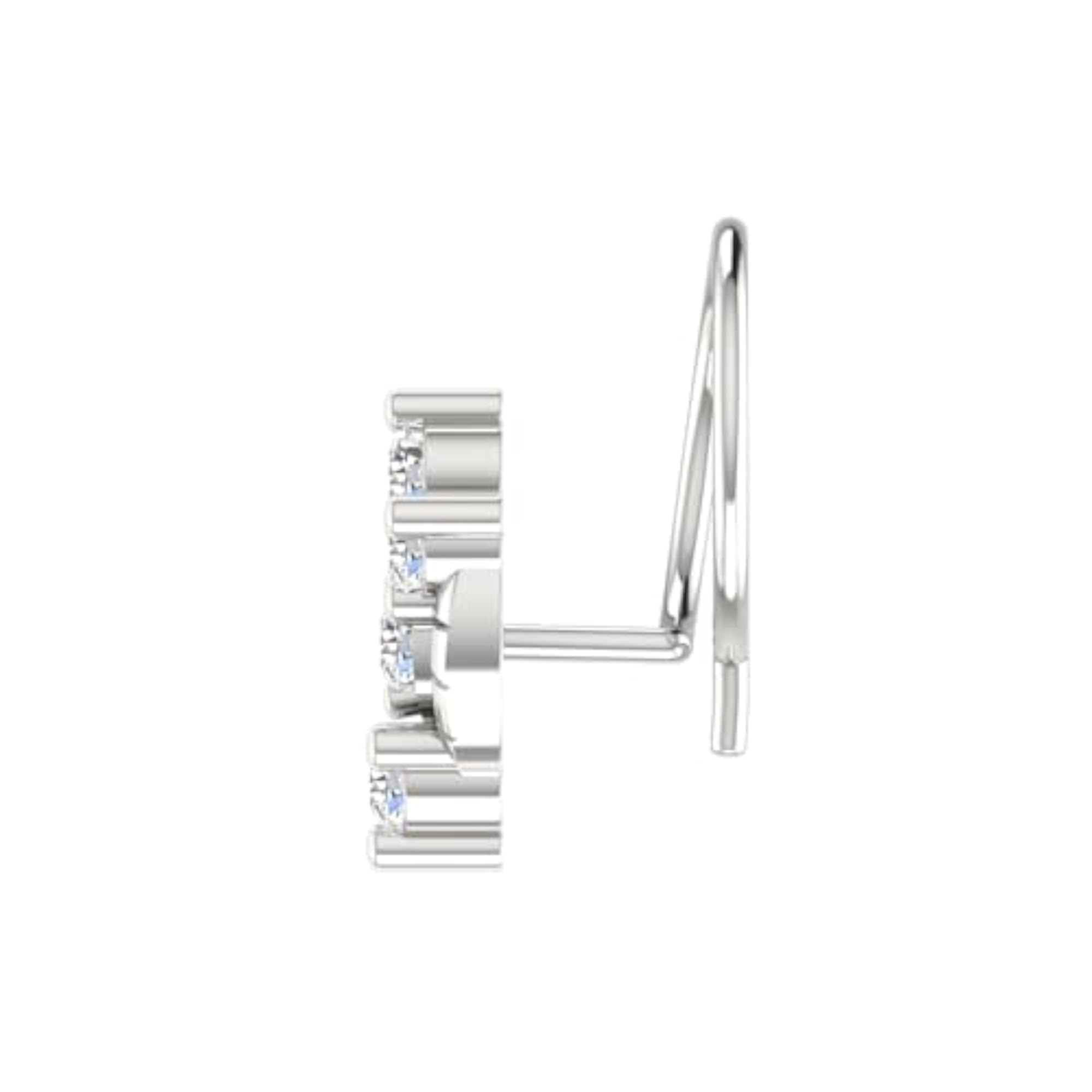 9K BIS Hallmarked White Gold Stud Nosering, Elegant Gift