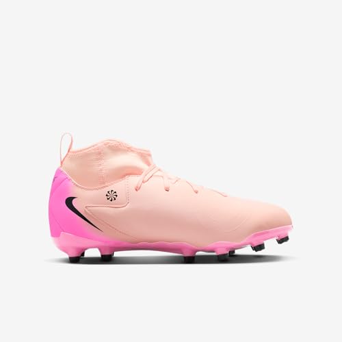 Nike Jr. Phantom Luna 2 Academy Little/Big Kids' MG Soccer Cleats (FJ2603-800, Crimson Tint/Pink Blast/Black) - Image 4