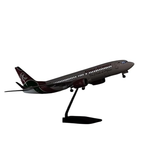 Exhibición de aviación en miniatura Boeing 737 Kenya Airways 1/85 avión a escala con luz